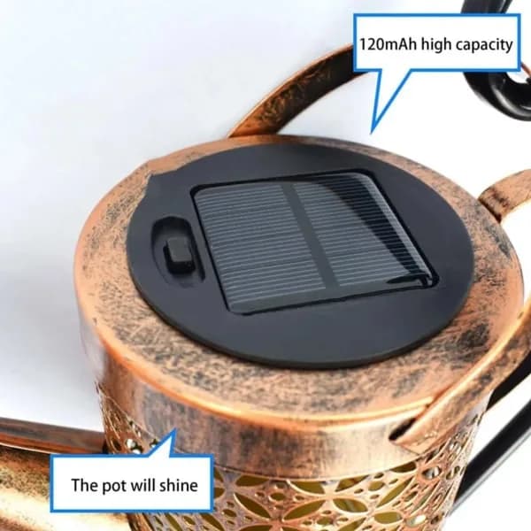 Solar Springvandslampe, LED-lyskæde med vandkande og stativ, Stjerneduschkunst Fe-lys til terrasseplænebelysning 82cm
