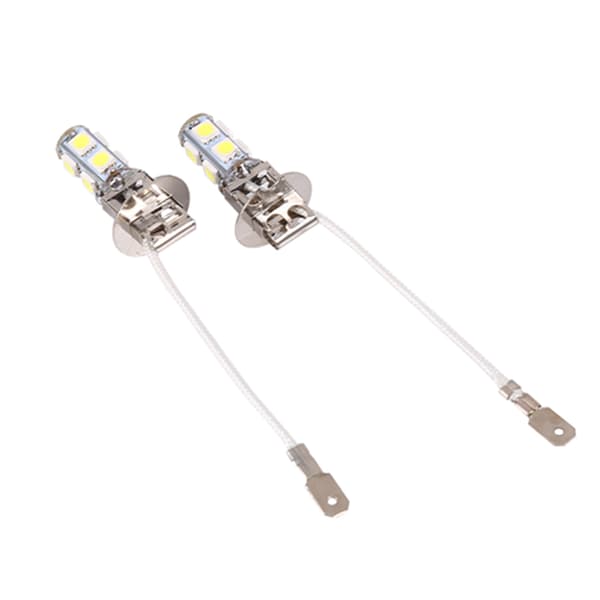 2x H3 5050 Hvit 9 SMD LED DC12V Bil Tåkelys Pære LED-lamper 6500K