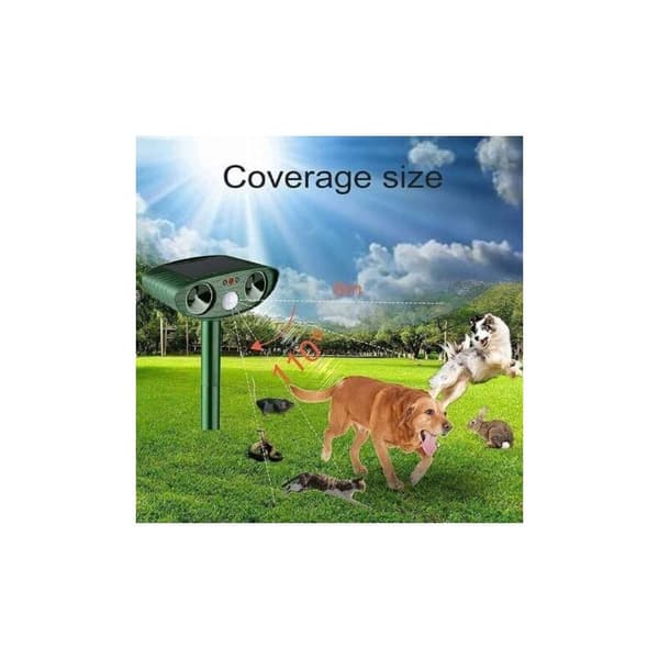 Ultrasonic Cat Repeller, Solar Powered Cat Repeller, Ultrasonic Rodent Deterrent with Motion Detector