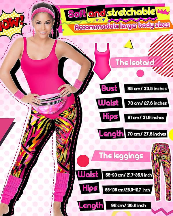 80'er Retro Træningssæt med Geometrisk Tryk Badedragt & Leggings [JUN] Geometriske Linjer Medium Geometric Lines Medium