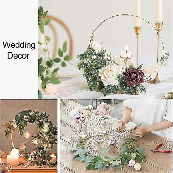 6 pcs 30 cm Metal Ring Decoration for Table, Wreath Ring with 6 pcs H Ds, Hoo