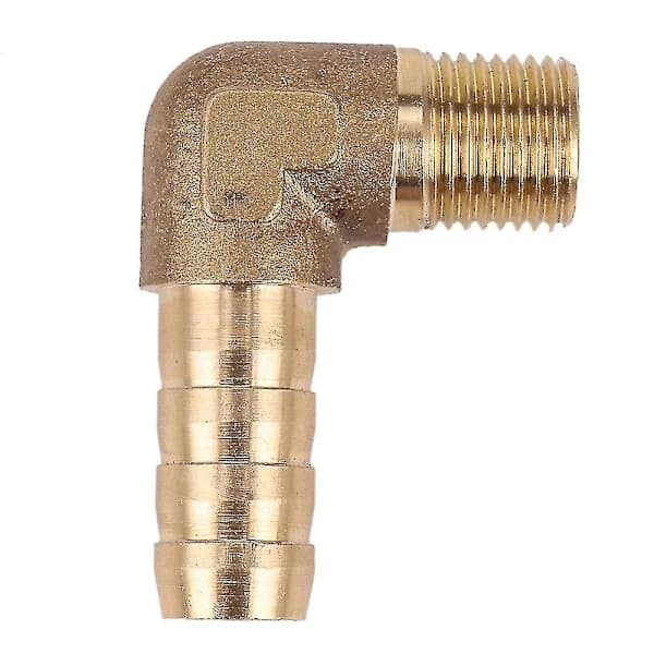 2 pcs 8mm Hose X 3/8 inch Male Thread 90 Degree Brass Elbow Pipe Fitting