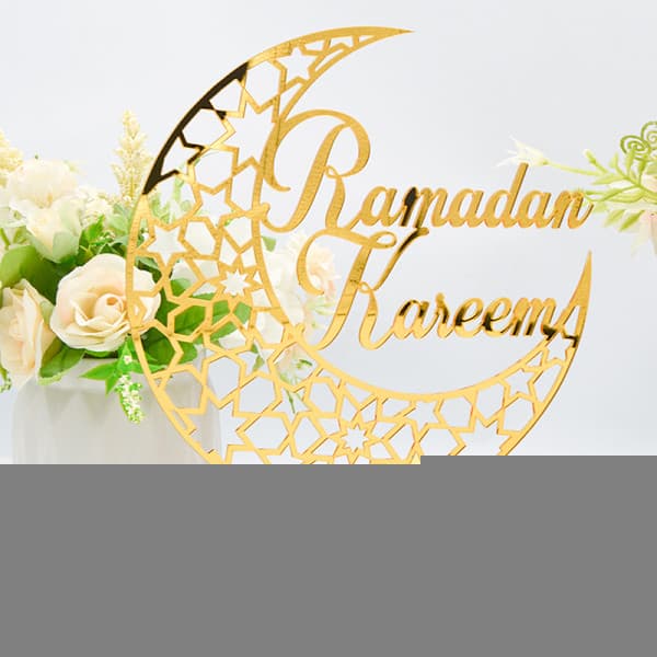 EID Mubarak koriste Kulta Kuu Linna Pöytäkoriste A2 A3 A3 A3