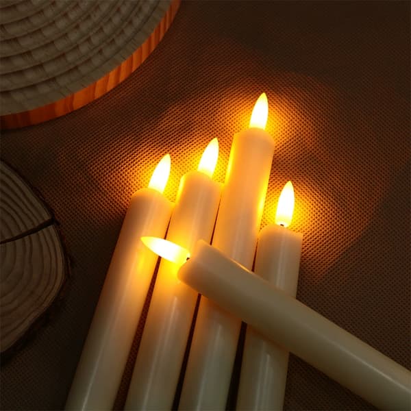 6-pack Battery Operated LED Candles with Remote Control and Timer, Real Wax Flickering Warm White Light