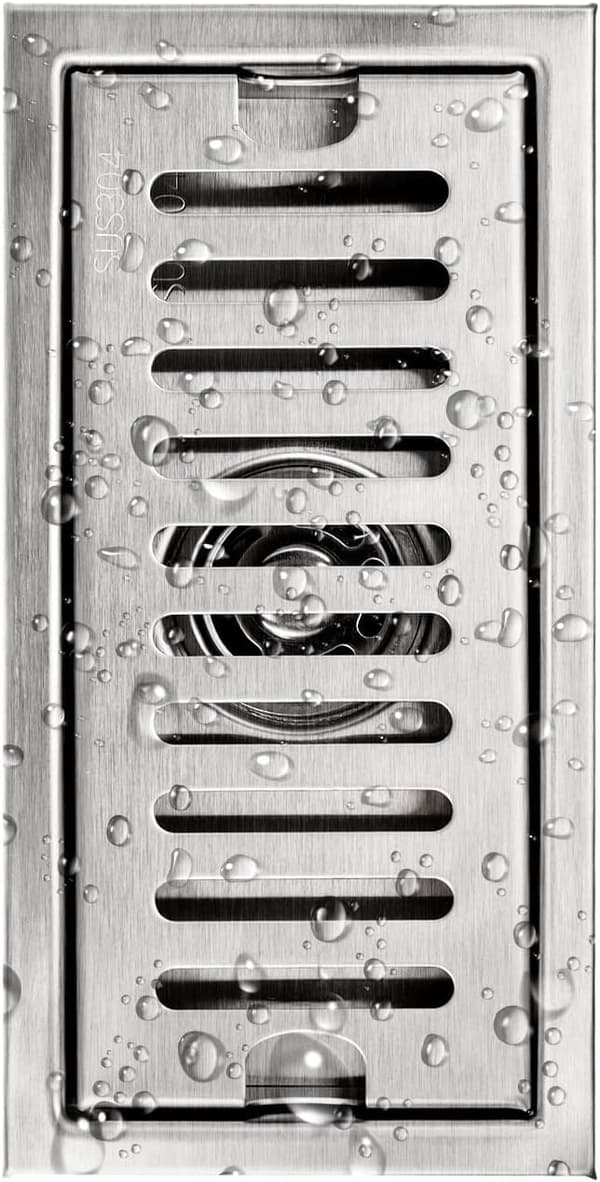Silver - Duschgolvbrunn, Rektangulär golvbrunn 20 x 10 cm
