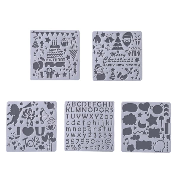 5 st klassiska julmålningsschabloner set 4 x 4 student DIY set juldekorationer