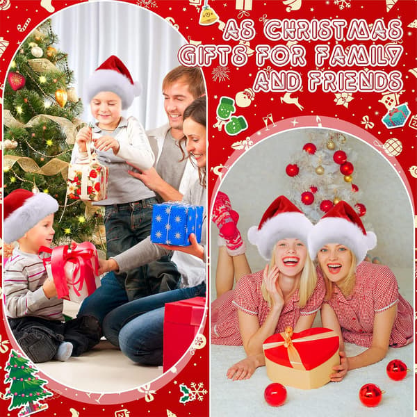 Julehat, Julehat til voksne unisex Plys Julehat (20 stk)
