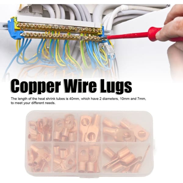 140 pcs Heat Shrink Tubing Kit with Thickened Copper Terminals, Closed Design, Compatible with Electrical Wiring