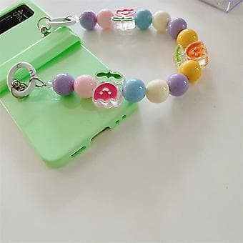 Cute Floral Bracelet Case Compatible With Samsung Galaxy Z Flip 4, Hard PC Shockproof Case With Hinge