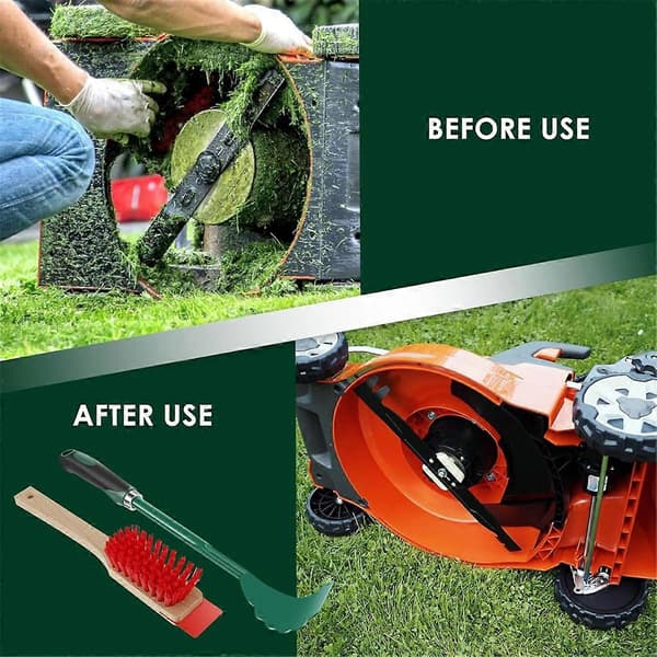 Mower Deck Scraper, Scrub Brush, Stiff Bristle Brush, Mower Maintenance Kit for Gardening