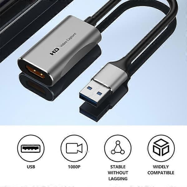 C31 USB til HDMI HD Video Capture Card Adapterkabel for Spillinnspilling Livestreaming