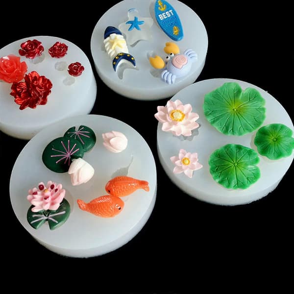 Lotusblad & Kronblad Silikoneform Fiskeflaske Epoxy Støbeform Krystal Epoxy
