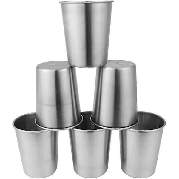 6-pack 230 ml rostfria, okrossbara pint-dricksglas i metall