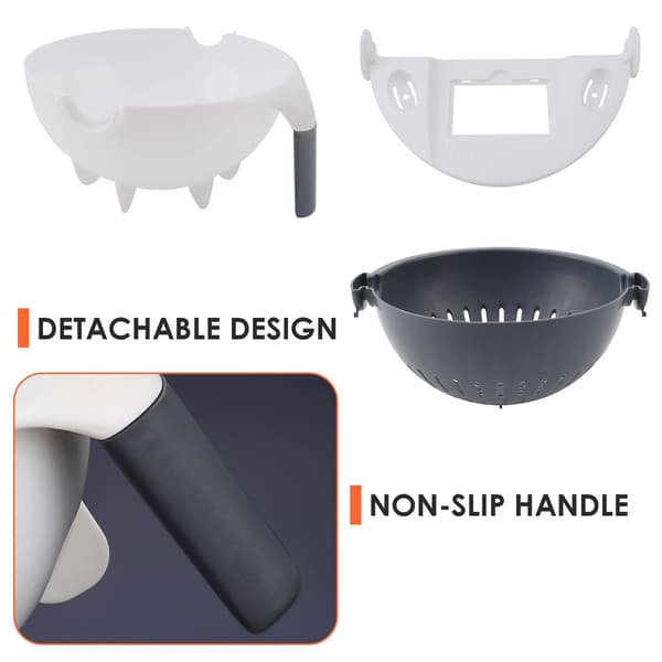 Vegetable Chopper 9-in-1, Multifunctional Vegetable Cutter, Vegetable Slicer, Grater with Drain Basket, Kitchen Mandoline Tool