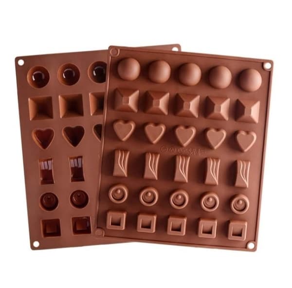 6 forskellige chokoladeforme halvcirkler hjerte silikoneform chokoladeform Brun Brun brown