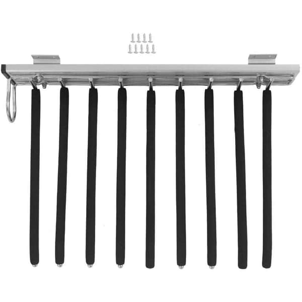 Adjustable Pull-Out Stainless Steel Trouser Hanger with 9 Hooks - Non-Slip for Jeans and Trousers