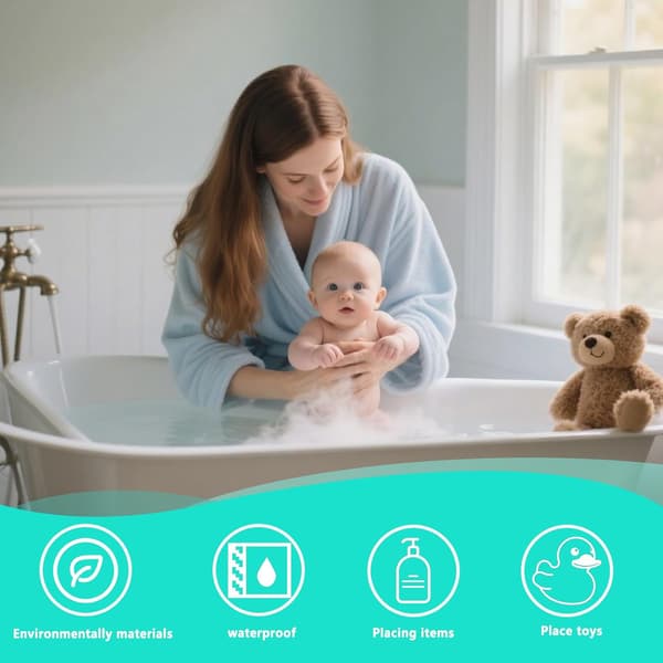 Badekar sprutbeskyttelse, dusjsprutbeskyttelse for badekar - Sklisikre vanntette baderomstilbehør, oppbevaring for badeleker for barn småbarn baby [DB] Blå Blue