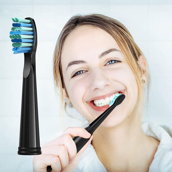 Replacement Brush Heads Compatible with Fairywill SEAGO FW-D1/D3/D7/D8/507/508, Black, 10-Pack
