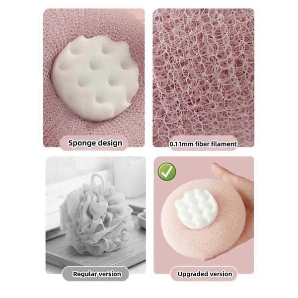 3-pakning Svamp Mesh Pouf Dusjball, Kroppsvask Svamper Loofah Kroppsskrubb Dusjsvamp [DB] Som vist As Shown