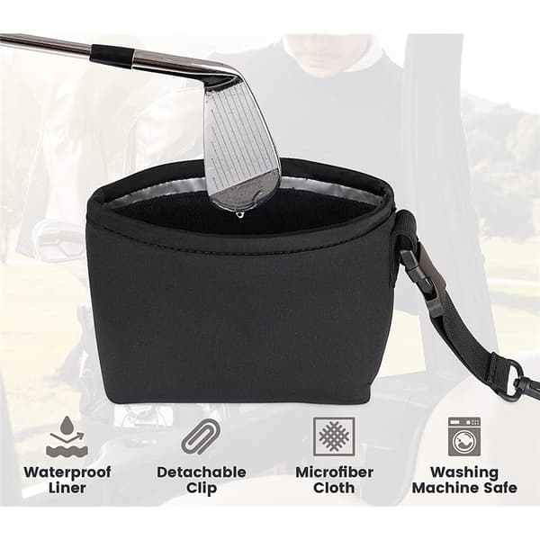 Golfmailan ja golfpallon puhdistuspussi, Clean Face Technology -vuori, irrotettava pidike, kone