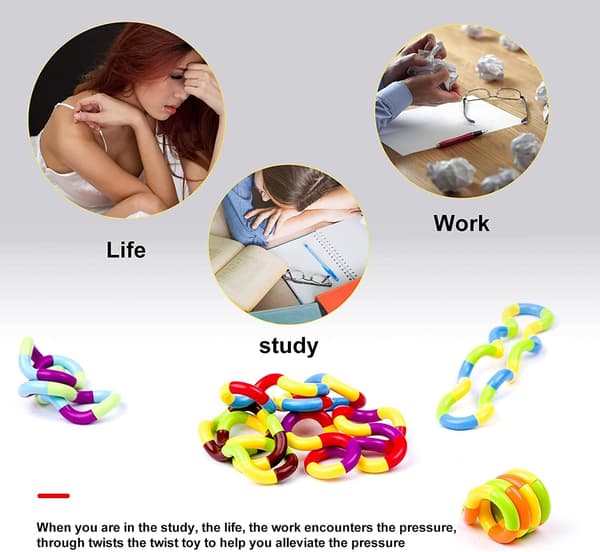 4-pak Tangle Fidget-legetøj Tangle Fidget Afslapningsbehandling Stresslindring Sensorisk Tangle-legetøj Stresslindring Pædagogisk legetøj