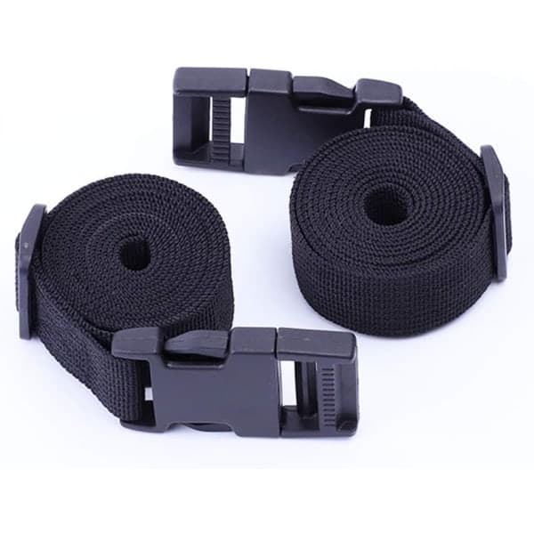25 mm Kraftige nylonbånd med spænder bagagestropper universalrem 150 cm sort 4 stk