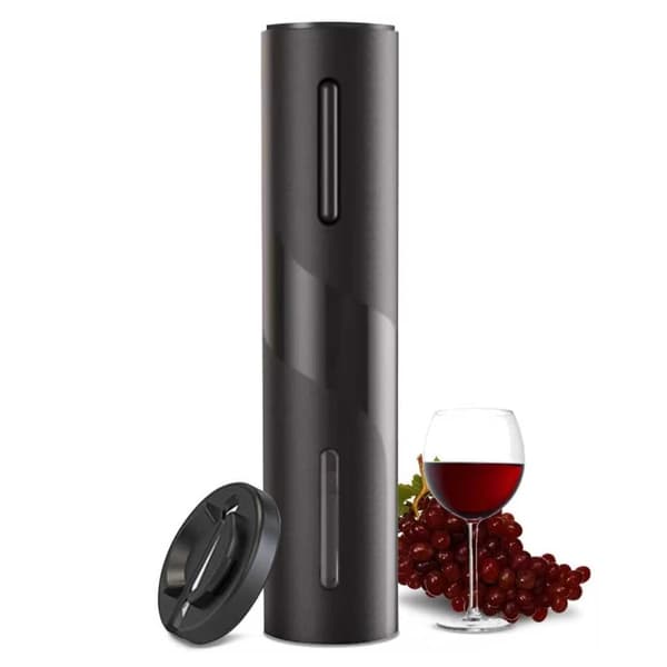 Electric Wine Opener Corkscrew with Foil Cutter Black black