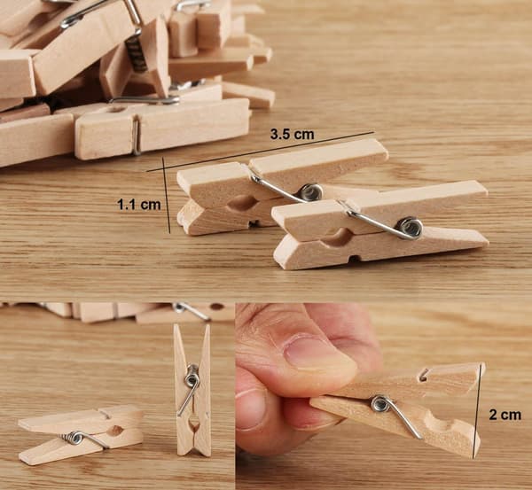 Hagesnor 3,5 cm jutetau med 100 klesklyper