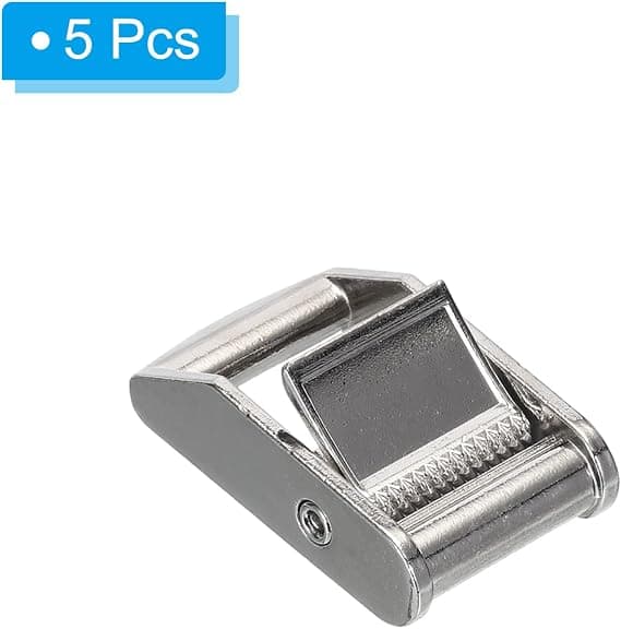 Kamspänne, 5-pack metallspännen med trycklås 2,07 \" för 1 \" 25mm surrningsband, silver