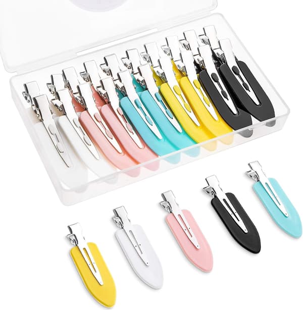 20 st No Bent Hårclips (Rosa, Vit, Svart, Gul, Grön)