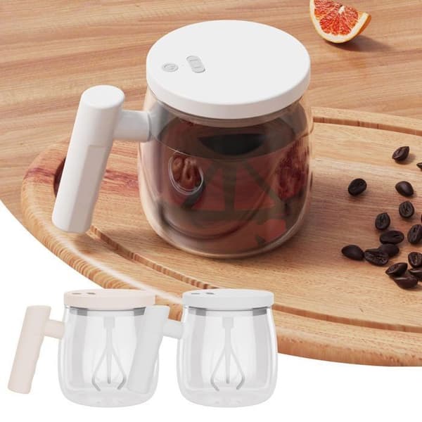 400 ml elektrisk mixer – let og hurtig – USB-genopladelig – perfekt til kontor, hjem og kollegieværelse (hvid)