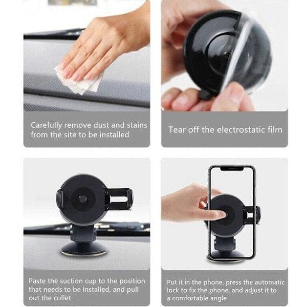 Automatic Smooth Mobile Holder Car Dashboard Smartphone Holder Suction Cup Mobile Phone Holder