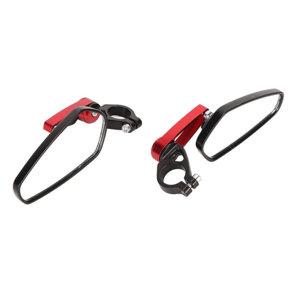 High Definition Clear View Motorcycle Rearview Mirrors - 2 PCS Red Aluminum Alloy Handlebar Side Mirrors