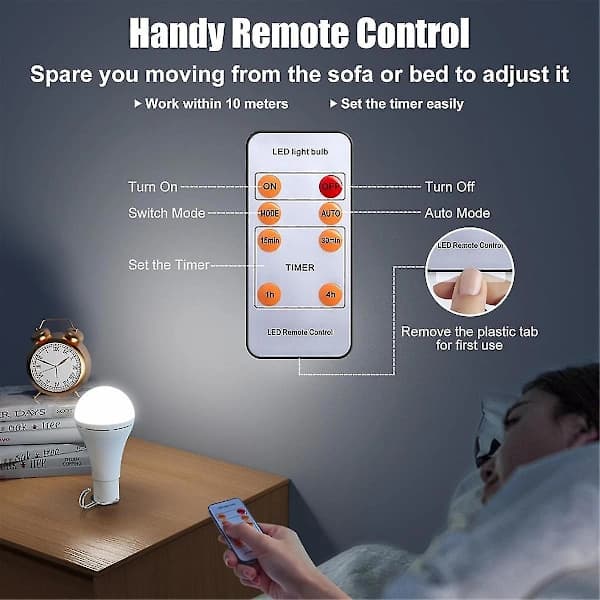 USB Rechargeable Lamp Battery Backup Emergency Light for Home Power Hanging LedBY White[co]