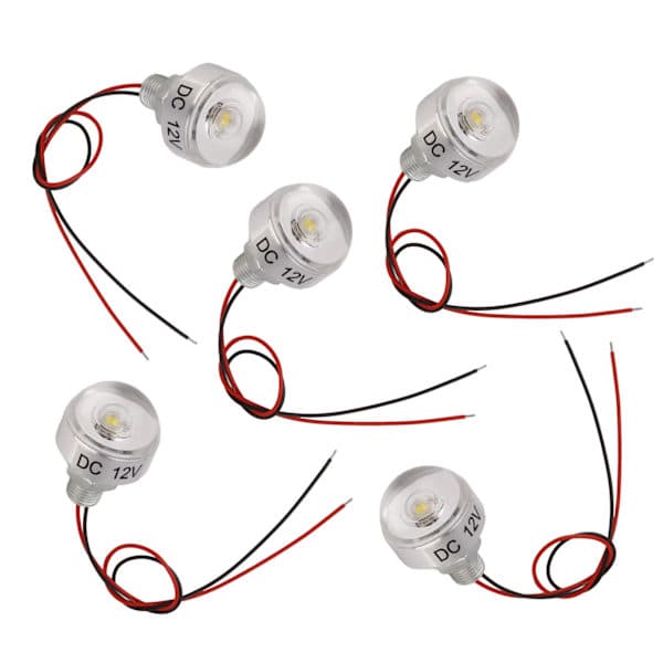 5pcs 12V 1W Mini LED Recessed Ground Spotlight Deck Light for Jewelry Cabinet Ceiling Stair Landscape