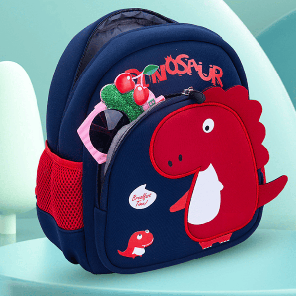 School Bag, Cartoon Dinosaur Backpack (Pink -- Medium)