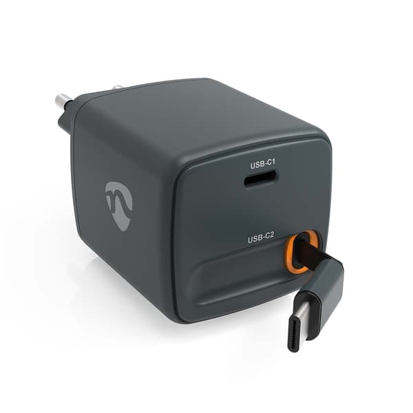 65W GaN-seinälaturi sisäänvedettävällä USB-C-kaapelilla