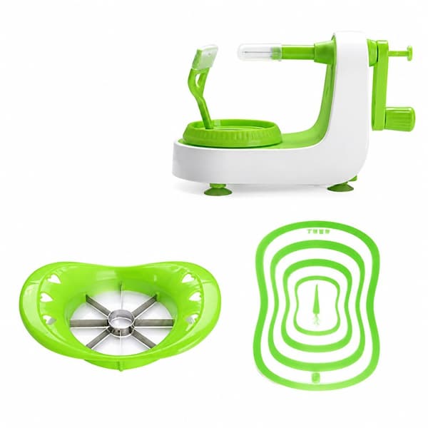 Apple Peeler 360° Rotating Blade, Hand-operated Multifunctional Fruit Peeler with Suction Cup, Scraper Cutting Board