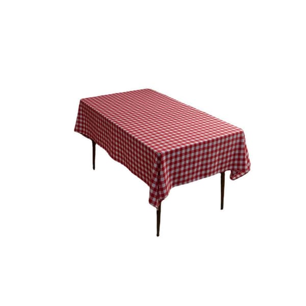 Bordduk 140 x 140 cm rubin hvit rutete