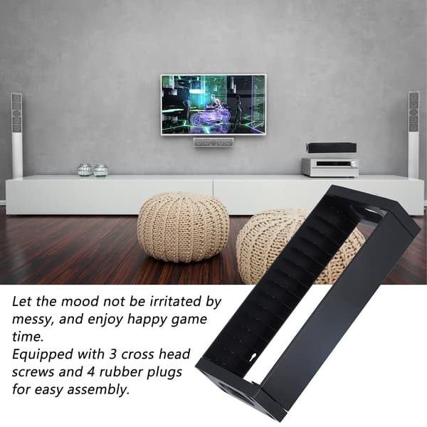 Game Disc Storage Rack, Small Wall Mounted CD DVD Video Game Organizer Stand for PS5 for PS4 for Box one S/one X/Series S, Holds 14 Standard CDs