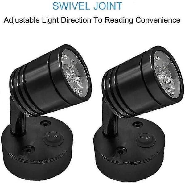 12V LED-lamper til autocamper, væglampe til læsning, bil, campingvogn, båd, indvendig belysning, autocamper, lampe med afbryder, kold hvid
