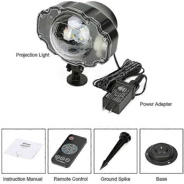 Snowfall LED Projector Lamp, Lights with Rotating Remote Control Waterproof Landscape Snowflake Decorative Lighting for Party