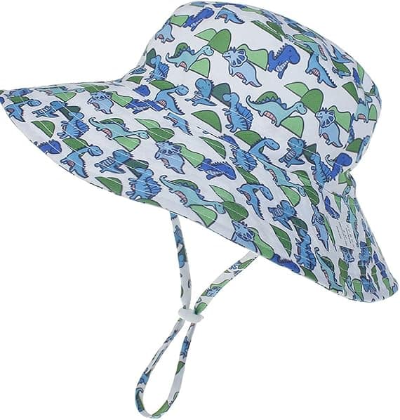 Solhatt Barn Sommar UPF 50+ Flickhink Hinkhatt Bred Brätte Strandhattar för Pojkar 0-7 År 2pack