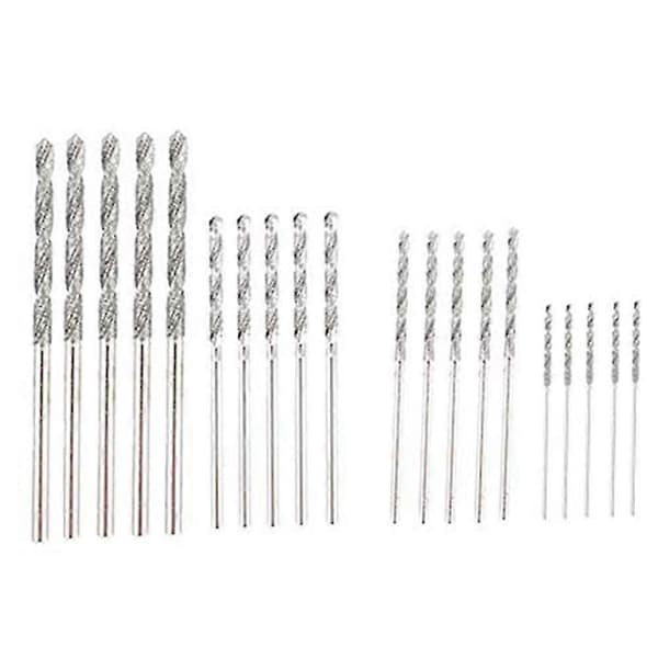 Diamond Drill Bit for Jewelry Making, 20-Piece Set with 1mm-2.5mm Twist Drills
