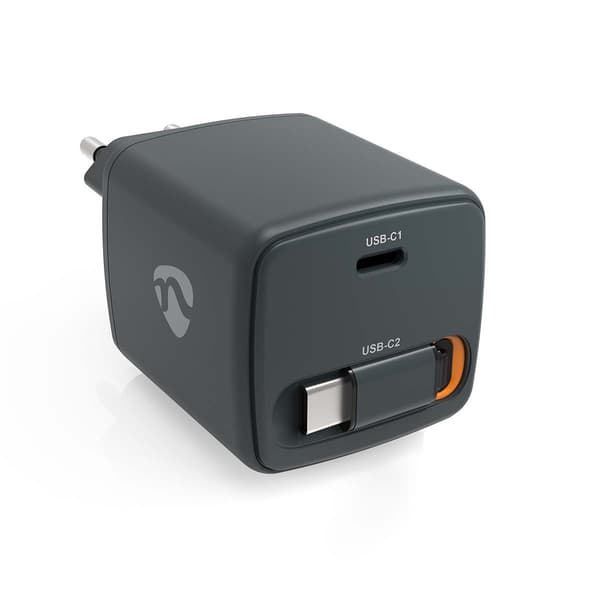 65W GaN-seinälaturi sisäänvedettävällä USB-C-kaapelilla