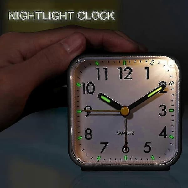 Battery Operated Alarm Clock Silent Desk Clock Simple Analog Table Clock