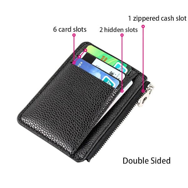 Kort korthållare med dragkedja Mini Business Plånbok BLÅ