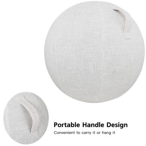 55cm/65cm/75cm Bomuld+Linned Yogabold Beskyttende Betræk Træningsbold Beskyttelse Hudomslag Tilbehør, Model:Grå55cm - Grå55cm