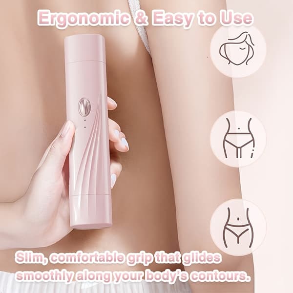 Epilator, 2-i-1 Elektrisk Barbermaskin for Kvinner, Bikinibarbermaskin (rosa)