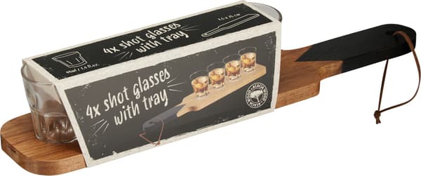 Shotglas på bricka Shotset 4 glas Transparent transparent